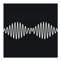 White wavy line on a black background