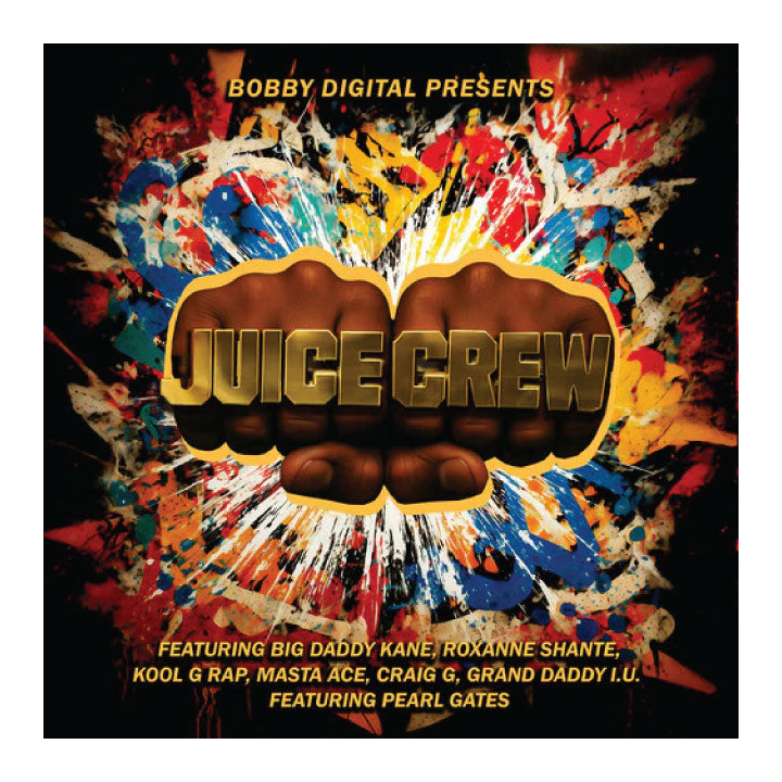 Album cover for 'Juice Crew' featuring colorful abstract design and text.