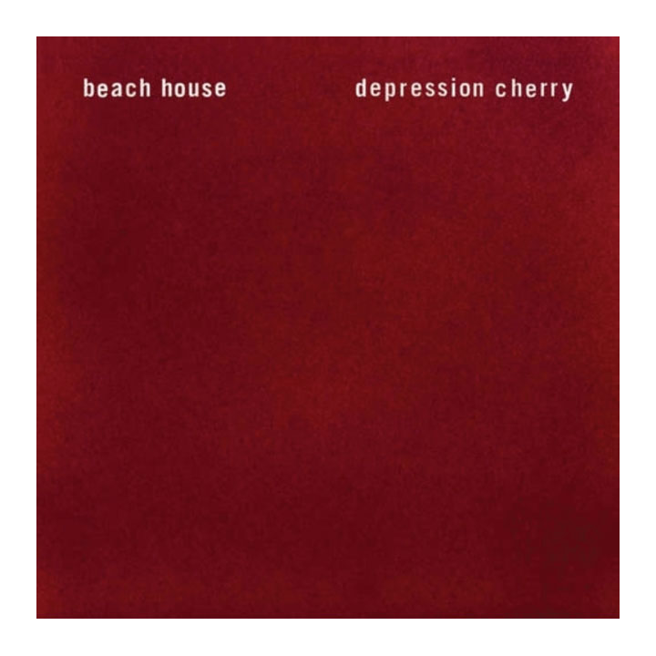 Red square with text 'beach house' 'depression cherry'