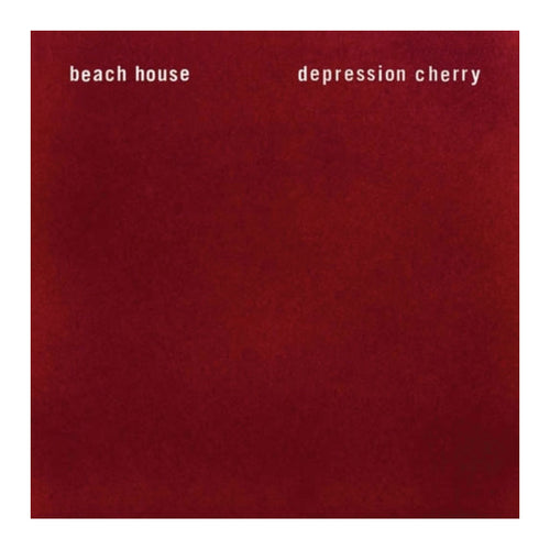 Red square with text 'beach house' 'depression cherry'