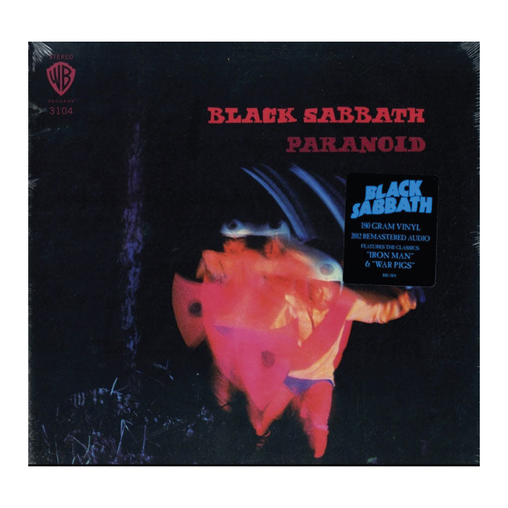 Black sabbath paranoid album cover featuring three me with shields and swords