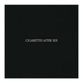 Black field, band name in gray