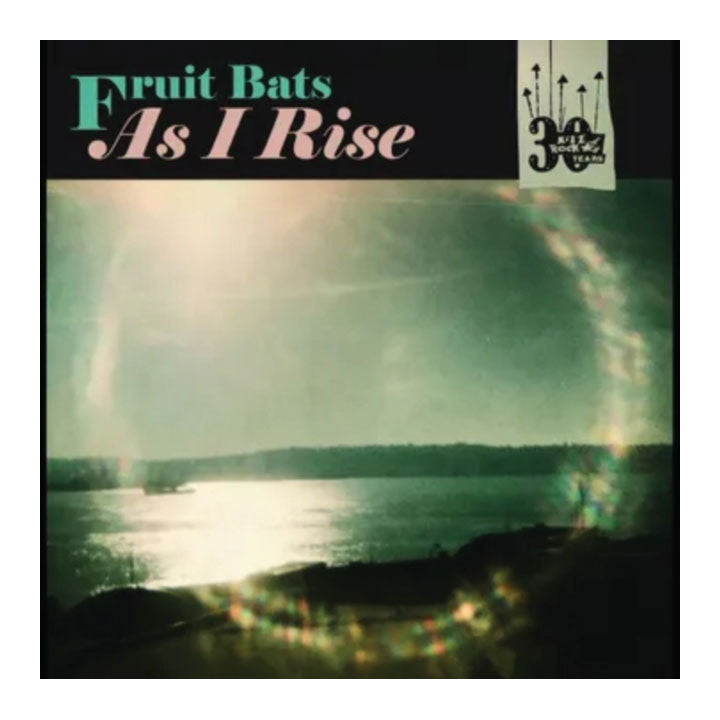 Album cover for 'As I Rise' by Fruit Bats with a scenic design.