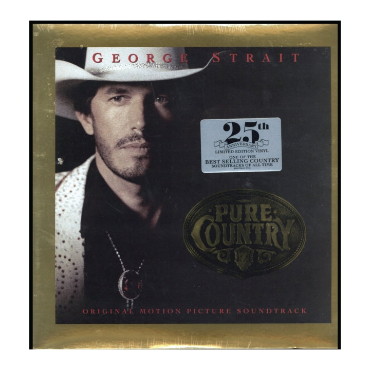 George Strait 'Pure Country' 25th Anniversary album cover, sealed in shrink wrap with a gold border.