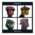Four animated characters from Gorillaz with the album 'Demon Days' displayed.