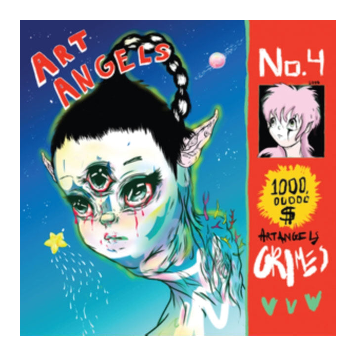 Grimes- Art Angels album cover. Comic book style with three eyed character