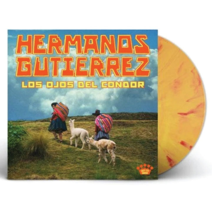 los ojos del condor album cover, yellow with red vinyl peaking out