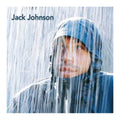 Album cover with a person in a raincoat under rain, featuring the text 'Jack Johnson'.