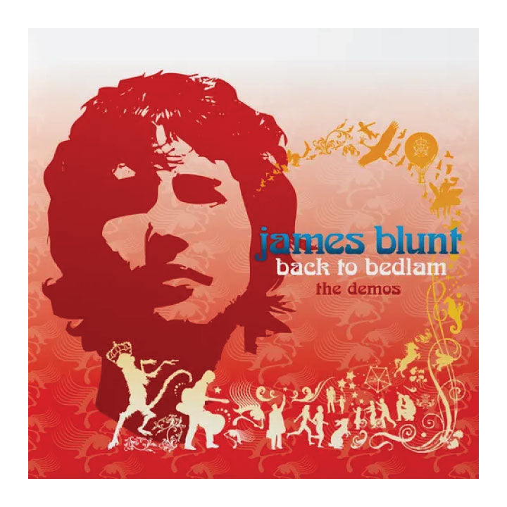 Album cover for 'Back to Bedlam: The Demos' by James Blunt with a stylized portrait and decorative elements.