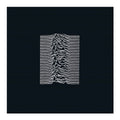 Album cover with abstract white line design on a black background