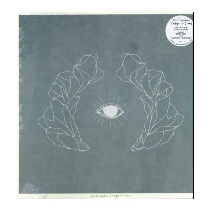 Album cover with abstract design and eye symbol on a textured gray background