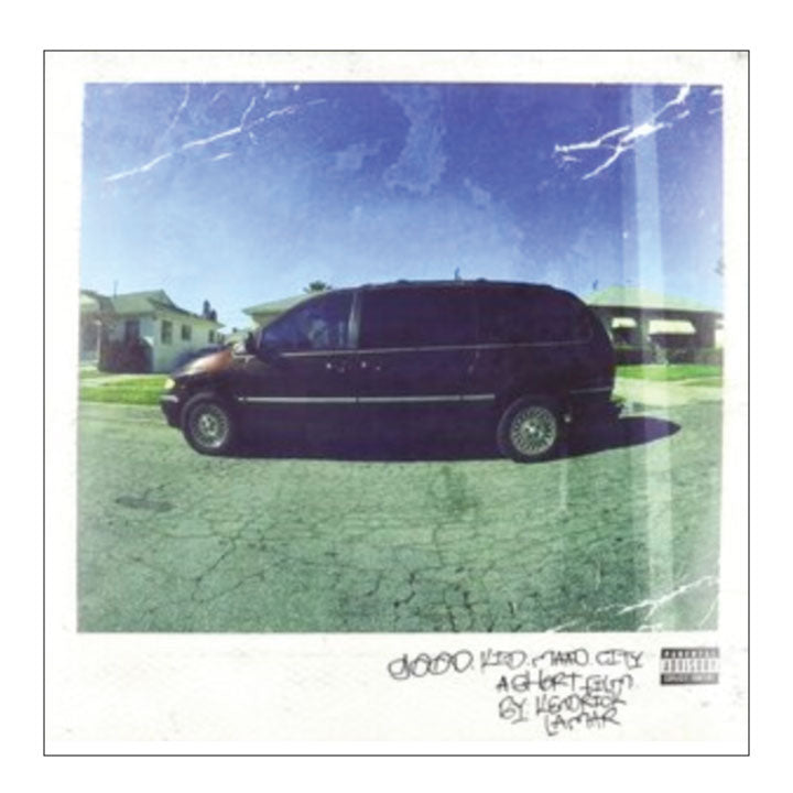 Album cover with a van on grass, blue sky, and text at the bottom