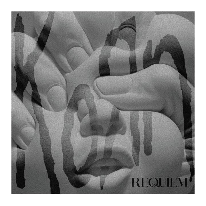 KORN Album cover with abstract design and 'REQUIEM' text