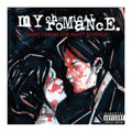 album cover three cheers for sweet revenge by my chemical romance. painting of a man and woman about to kiss