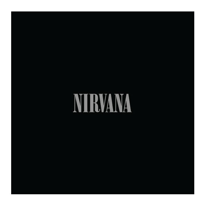 Black field with word NIRVANA in gray