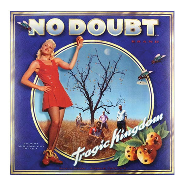 boys in an orchard lady holding an orange text no doubt tragic kingdom