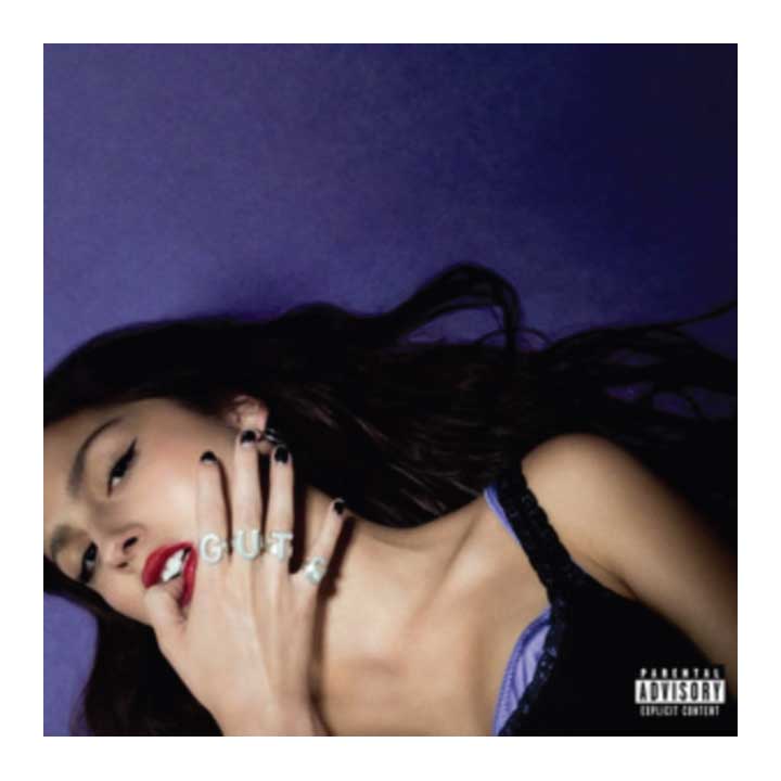 Album cover with a person lying down against a purple background