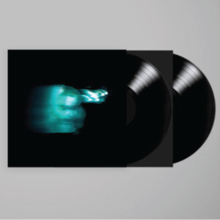 2 LP album, black background with blurry blue girl.