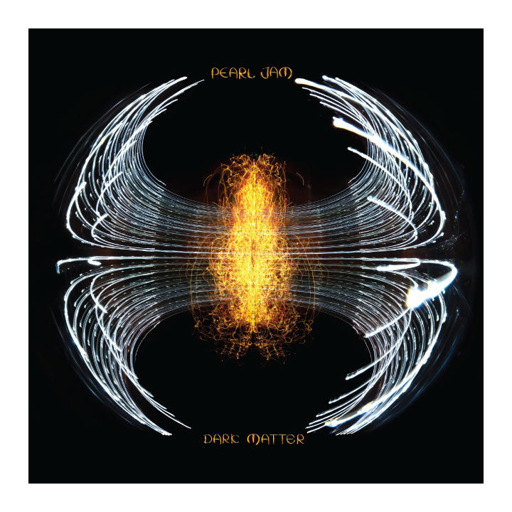 Album cover for Pearl Jam's 'Dark Matter' with abstract design and text.
