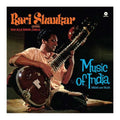 Album cover featuring Ravi Shankar playing sitar with text 'Music of India' on a dark background