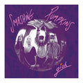 Album cover for 'Gish' by Smashing Pumpkins with band members in a circular frame on a purple background.