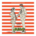 Album cover for 'Juno' with two characters facing each other on a red and white striped background.