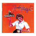 Album cover for 'American Graffiti' featuring a retro illustration of a waitress holding a food tray against a bright orange background with stylized purple title lettering.
