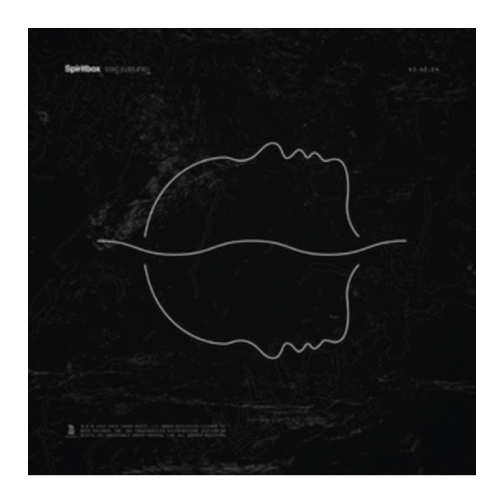 black square with line drawing silhouette of two faces