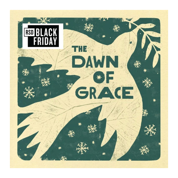 Album cover for 'The Dawn of Grace' with 'RSD Black Friday' branding on a beige and teal background.