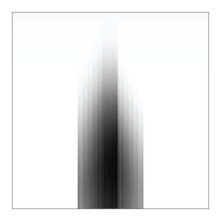 Sleep Token Sundowning album cover- white field with black bar gradient in the center