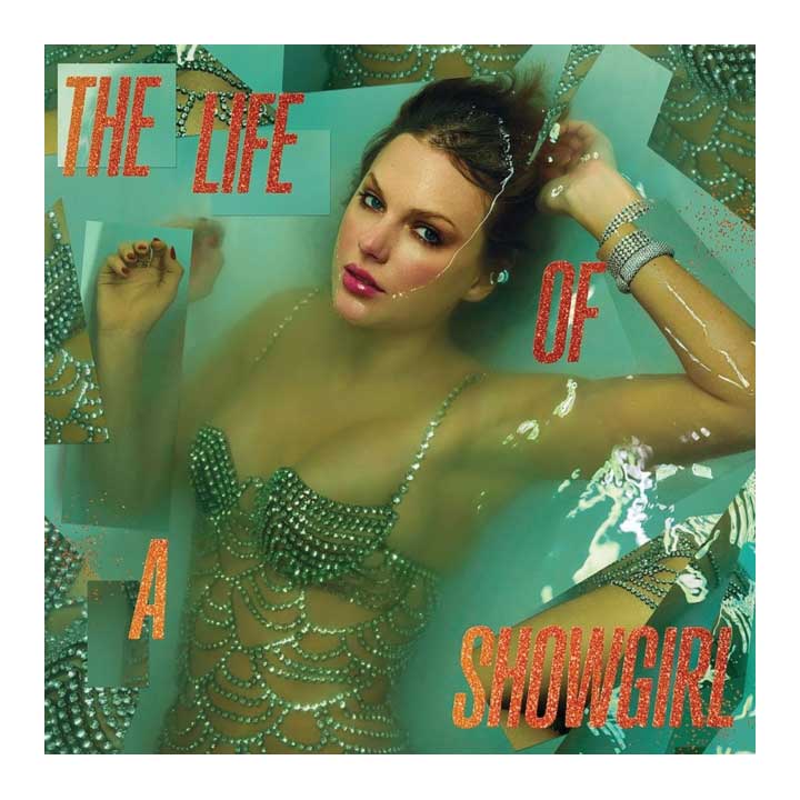 Album cover for 'The Life of a Showgirl' featuring a woman in a glamorous outfit.