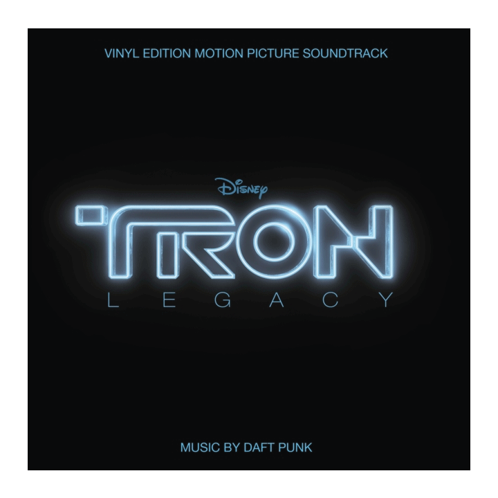 Tron Legacy soundtrack cover. just a black field with the words