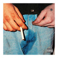 Album cover with hands holding a match and blue fabric, featuring a 'Parental Advisory' label.