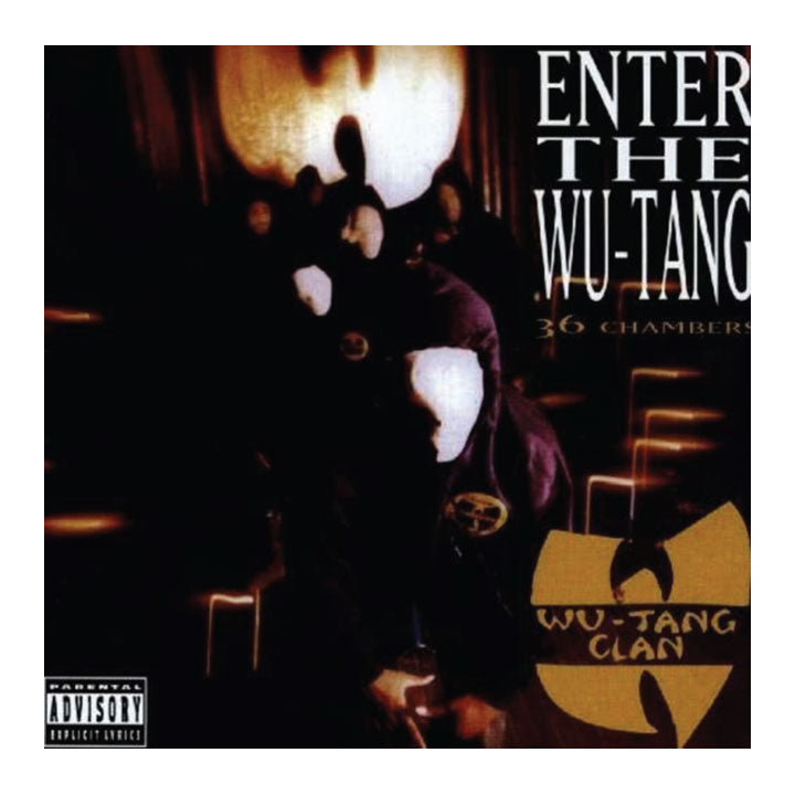 Album cover for 'Enter the Wu-Tang 36 Chambers' featuring Wu-Tang Clan members and logo.