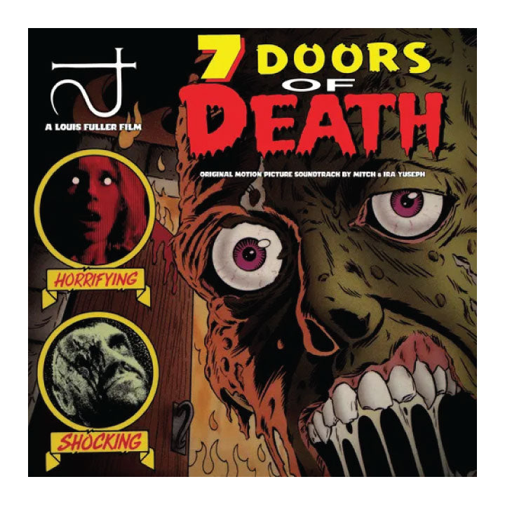 Cover of '7 Doors of Death' film with horror-themed artwork and text.